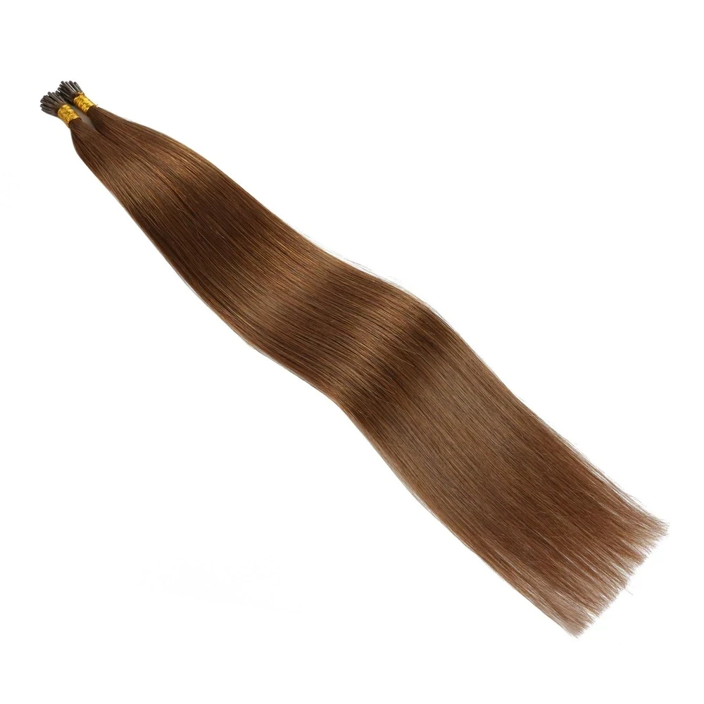 Human Hair I-Tip Hair Extensions #6 White Hair Keratin Tip Bonded